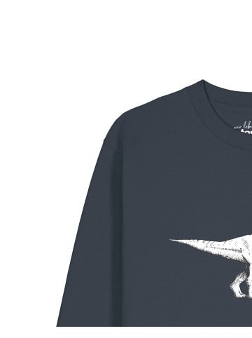 wat? Apparel Sweatshirt Astronaut on T-Rex in India Ink Grey