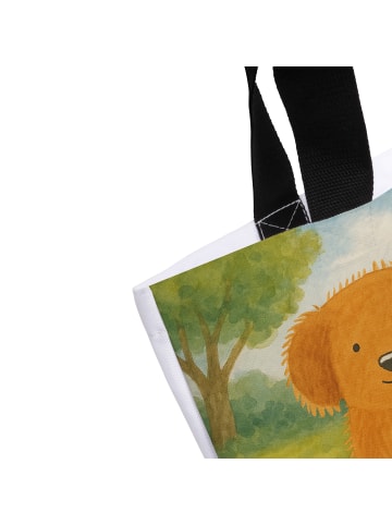 Mr. & Mrs. Panda Strandtasche Hund Flauschig Design ohne Spruch in Weiß