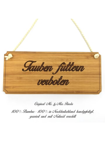 Mr. & Mrs. Panda Schild Tauben füttern verboten mit Spruch in Keine Angabe