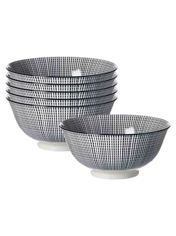 Ritzenhoff & Breker 6er Set Müslischalen Takeo Stripes ø 15,5 cm in schwarz-weiß