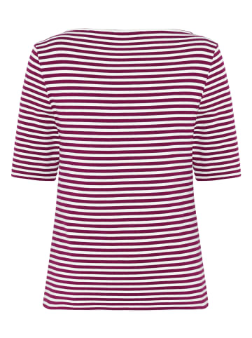 Zero  Ringelshirt mit U-Boot Ausschnitt in Pink/Cream