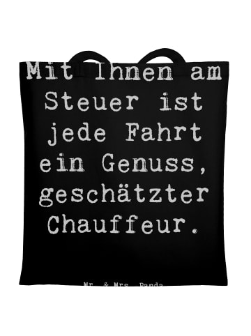 Mr. & Mrs. Panda Tote Bag Spruch Chauffeur Genussfahrt mit Spruch in Schwarz