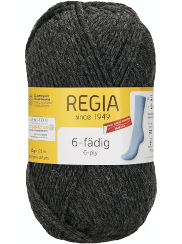 Regia Handstrickgarne 6-fädig Uni, 50g in Anthrazit Streaked