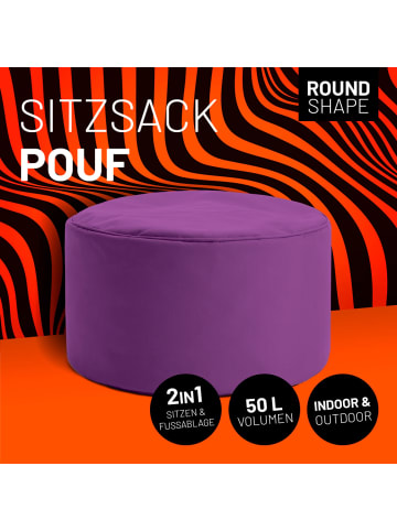Lumaland Sitzsack-Hocker Pouf rund 50l lila  lila