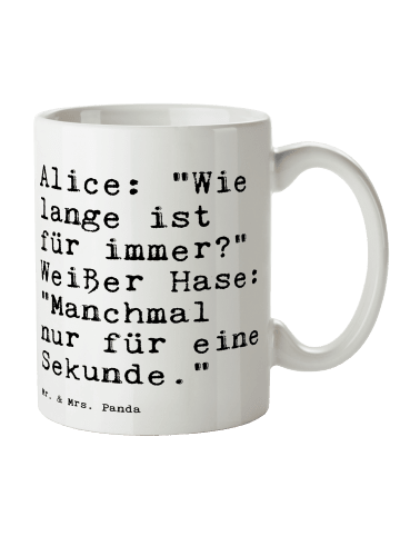 Mr. & Mrs. Panda Kaffeebecher AliZeichen: "Wie lange ist... mit Spruch in Weiß