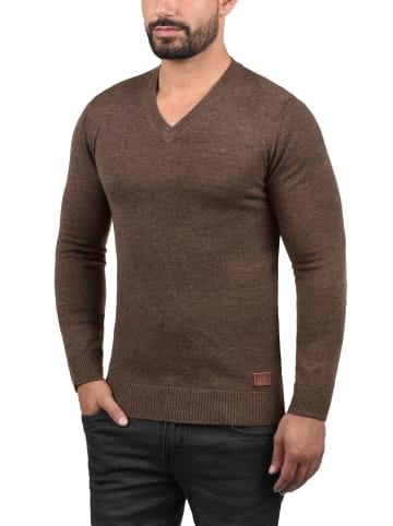 BLEND Strickpullover BHLasse 20703348ME Strickpulli mit aufgestickten Ellenbogenpatches in Braun