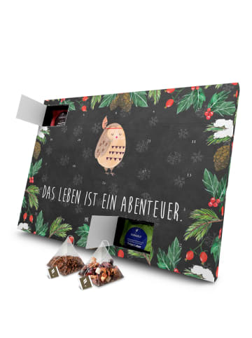 Mr. & Mrs. Panda Advents-Teekalender Eule Federschmuck mit Spruch in Kreidetafel