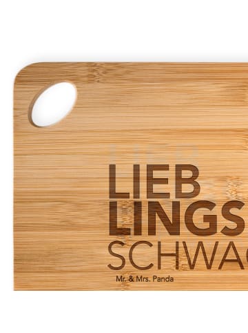 Mr. & Mrs. Panda Holzbrett Schwager mit Spruch in Braun