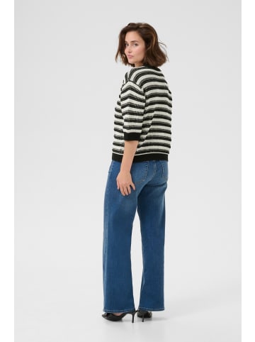 Kaffe Strickpullover KAstine Loose fit in Turtledove/Black Stripe