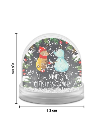 Mr. & Mrs. Panda Schneekugel Weihnachten Nachtfalter Schneemann ... in Kreidetafel