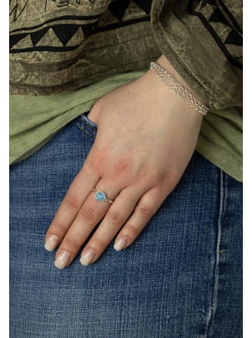 mantraroma 925er Silber - Ringe mit Blau Topas facettiert