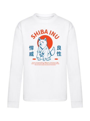F4NT4STIC Longsleeve Shirt Japanischer Shiba Inu Hund in weiß