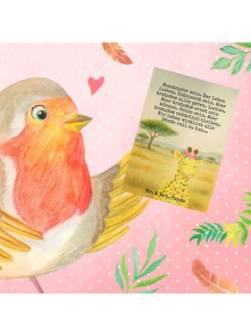 Mr. & Mrs. Panda Beileidskarte Giraffe Blumenkranz Design mit Sp... in Weiß