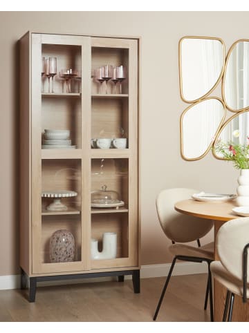 Beliani Vitrine RUMSON in Braun - (W) 80 x (H) 183 x (L) 40 cm