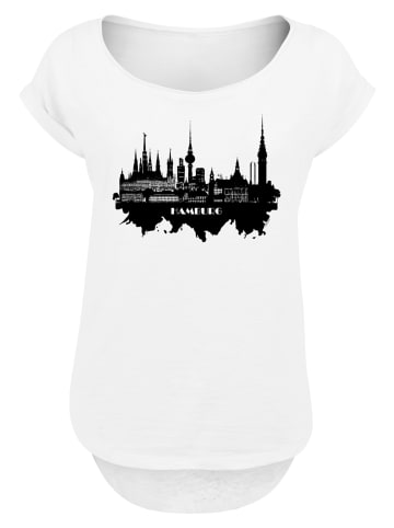 F4NT4STIC Long Cut T-Shirt Cities Collection - Hamburg skyline in weiß