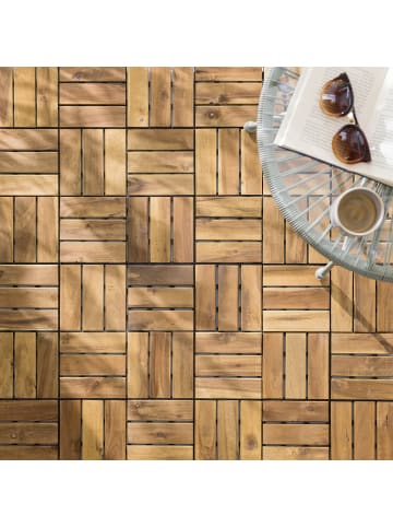 home24 33er-Set Terrassenfliese Temai Typ B in Akazie Hellbraun