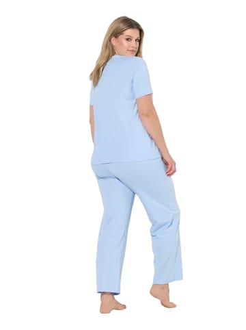 Ulla Popken Pyjama in eisblau
