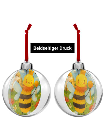 Mr. & Mrs. Panda Christbaumschmuck Biene König Design ohne Spruch in Weiß