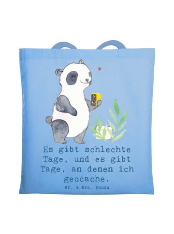 Mr. & Mrs. Panda Einkaufstasche Panda Geocaching mit Spruch in Sky Blue