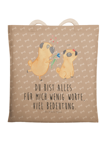 Mr. & Mrs. Panda Einkaufstasche Mops Verliebt mit Spruch in Hundeglück