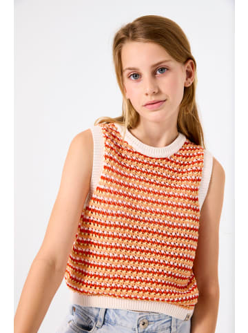 Garcia Strickpullunder Chevron-Muster in off white