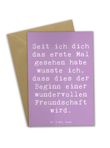 Mr. & Mrs. Panda Grußkarte Spruch Neue Freunde finden mit Spruch in Lavendeltraum