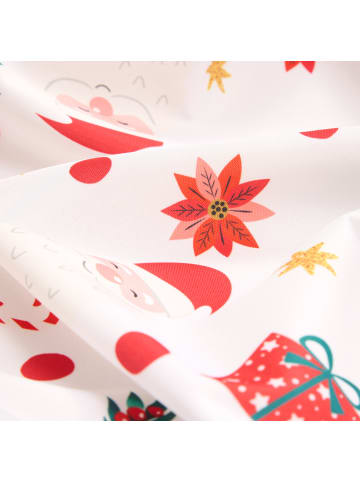 Atmosphera Créateur d'intérieur Runde, fleckabweisende Tischdecke mit Weihnachtsmotiv in Weiß, Ø 180 cm