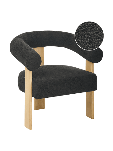 Beliani Sessel ILBRO in Schwarz/Braun - (W) 77 x (H) 76 x (L) 68 cm