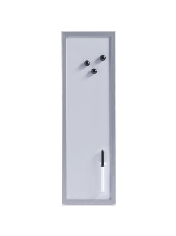 Zeller Magnettafel MEMO + 3 Magnete und Stift mit Filzschwamm in Weiß, 20 x 60 cm