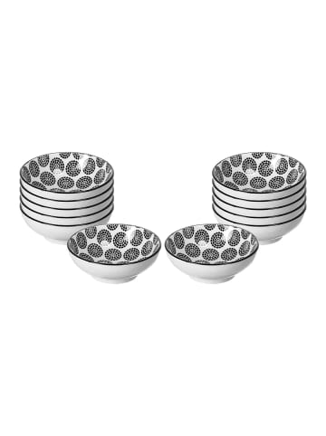 Ritzenhoff & Breker 12er Set Dipschalen Takeo Circles ø 8 cm in schwarz-weiß