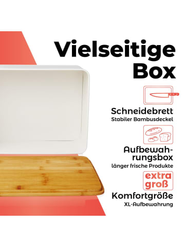 Lumaland Brotkasten Cuisine weiß mit Bambusdeckel  Weiß