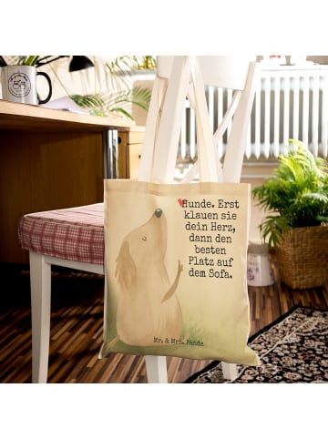 Mr. & Mrs. Panda Shopper Hund Liebe Design mit Spruch in Weiß