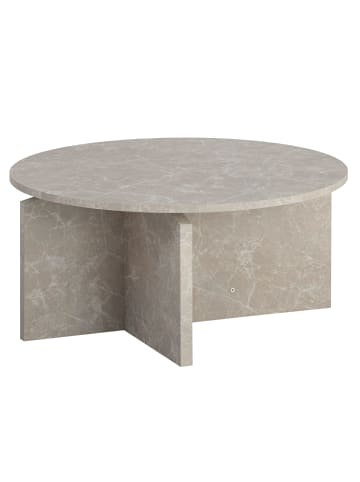 KADIMA DESIGN Couchtisch 70x70x33 cm Sandfarben Sofatisch in Stein-Optik Modern, in Beige