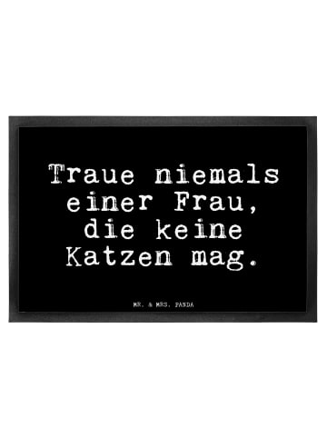 Mr. & Mrs. Panda Schmutzmatte Traue niemals einer Frau,... mit S... in Schwarz