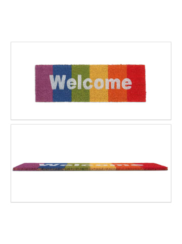 relaxdays Fußmatte "Welcome" in Bunt - 75 x 25 cm