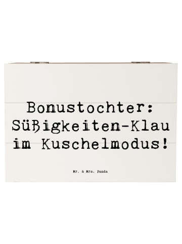 Mr. & Mrs. Panda Holzkiste Spruch Bonustochter Überraschungen mi... in Weiß