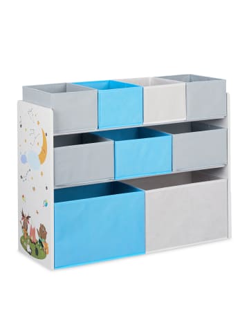 relaxdays Kinderregal Lagerfeuer in Bunt - (B)82,5 x (H)66 x (T)29,5 cm