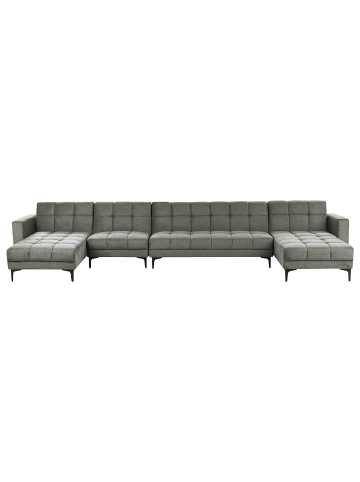 Beliani Schlafsofa ALNES in Grün/Schwarz - (W) 425 x (H) 77 x (L) 184 cm