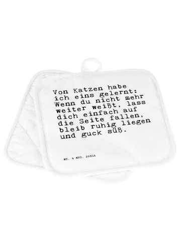 Mr. & Mrs. Panda Ofenhandschuhe Von Katzen habe ich... mit Spruch in Weiß