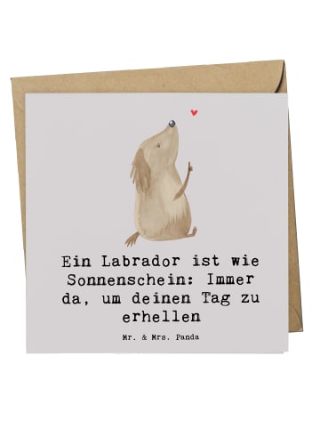 Mr. & Mrs. Panda doppelkarte Labrador Sonnenschein mit Spruch in Grau Pastell