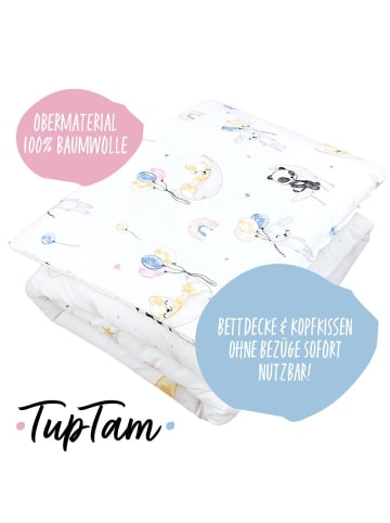 TupTam Kinder Bettdecken Set Gemustert in rosa/blau