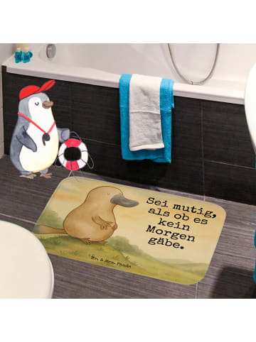 Mr. & Mrs. Panda Badvorleger Schnabeltier Mut Design mit Spruch in Weiß