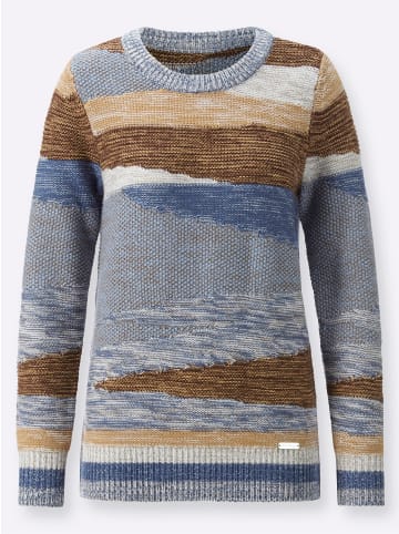 WITT WEIDEN Pullover in jeansblau-taupe-gemustert