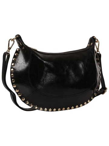 Toscanto Leder Schultertasche, Umhängetasche Toscanto Tasche schwarz ca. 32cm