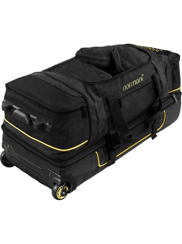 normani Reisetrolley 120-150 L mit Kleidertaschen in Schwarz/Gelb
