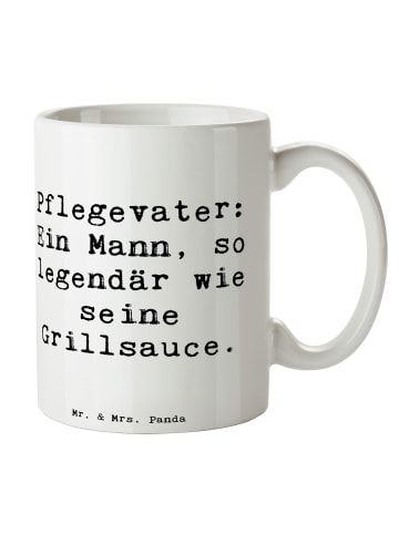 Mr. & Mrs. Panda Tasse Pflegevater Legende mit Spruch in Weiß