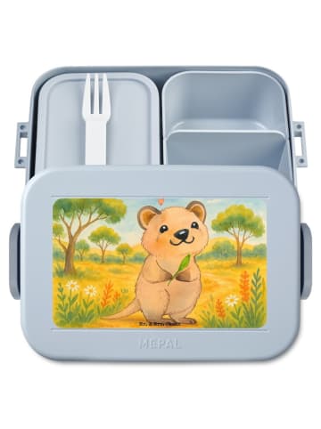 Mr. & Mrs. Panda Snackbox Quokka Happy Design ohne Spruch in Blau Pastell