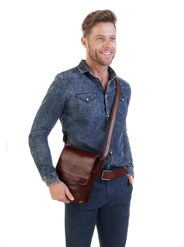 piké Umhängetasche echt Leder in braun