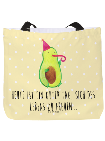 Mr. & Mrs. Panda Shopper Avocado Feier mit Spruch in Gelb Pastell