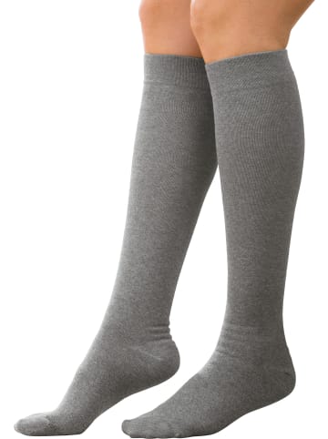 Riese Baumwolle Unisex-Stützkniestrümpfe 2 Paar in grau